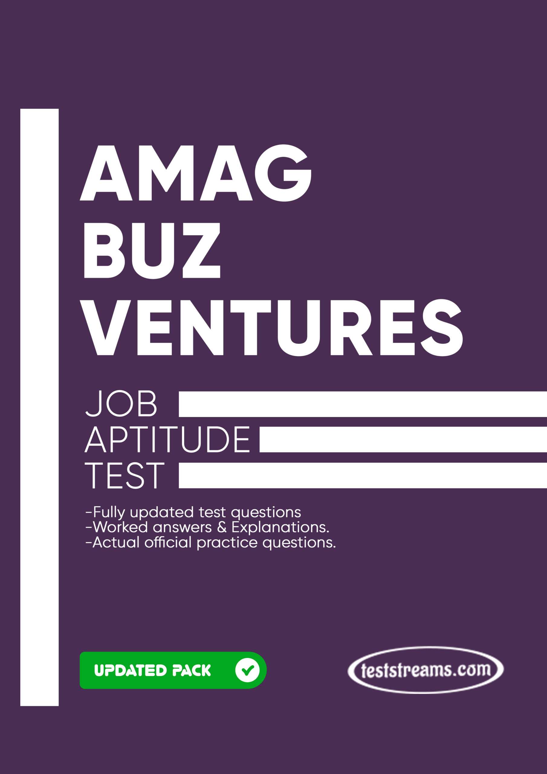 Amag buz Venture Aptitude Test Past Questions - PDF Studypack
