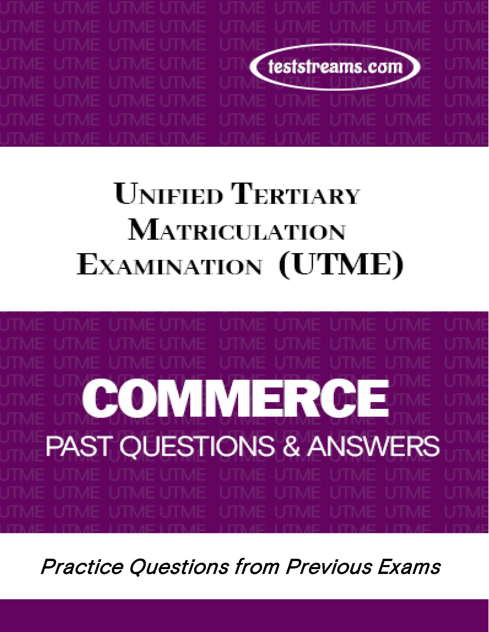 UTME Commerce Practice Questions and Answers MS-WORD/PDF Download