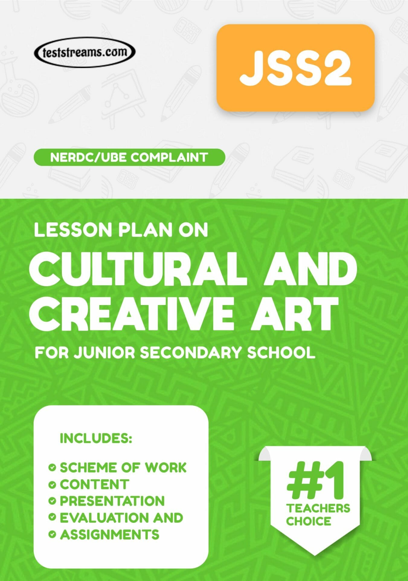LESSON PLAN ON JSS2 CULTURAL AND CREATIVE ARTS MS-WORD- PDF Download