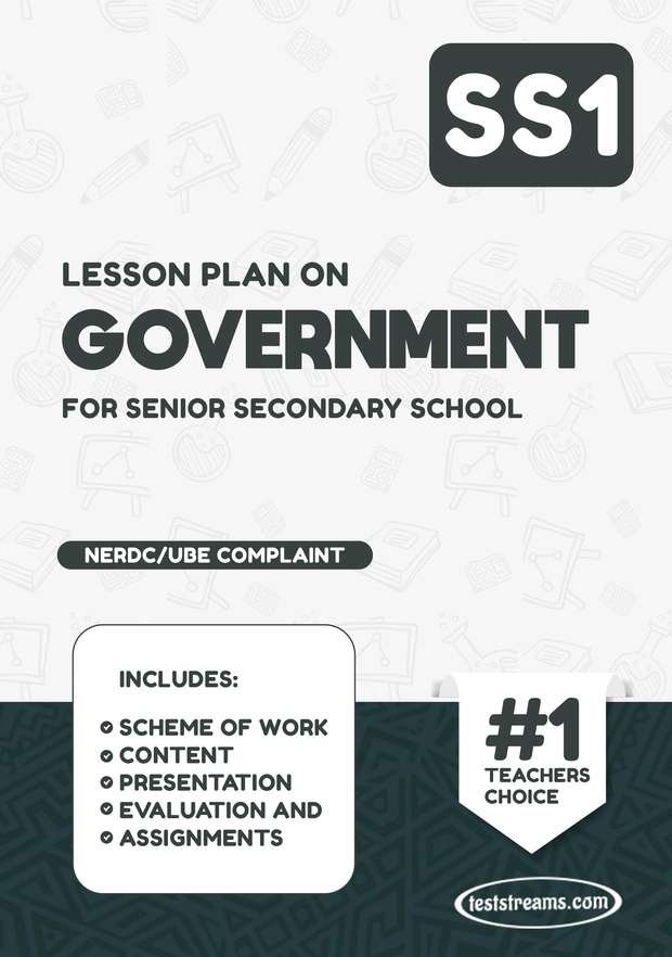 LESSON PLAN ON SS1 GOVERNMENT MS-WORD- PDF Download